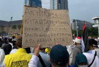 Aksi Bela Palestina di Monas, Jakarta, Minggu (5/11/2023). Foto: Twitter