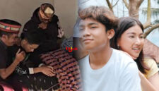 Kolase foto Betrnad Peto saat di kampung halamannya (kiri) dan Bersama ibu angkatnya, Sarwendah (kanan). Tajukflores.com