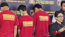 Konferensi pers penetapan tersangka kasus penyerangan dan penggerudukan ibadah doa Rosario yang dilakukan mahasiswa Katolik di Tangerang Selatan. Foto: Tajukflores.com