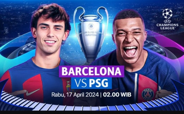 Link Live Streaming Barcelona vs PSG Liga Champions Pagia Hari Ini Gratis Nonton di SCTV, Link Twitter di Cari
