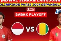 Gratis 3 Link Nonton Live Streaming Timnas U23 Indonesia vs Guinea Hari Ini Playoff Olimpiade Paris 2024