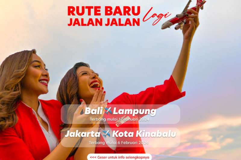 Pesawat AirAsia Buka Rute Penerbangan Domestik Baru Bali-Lampung 