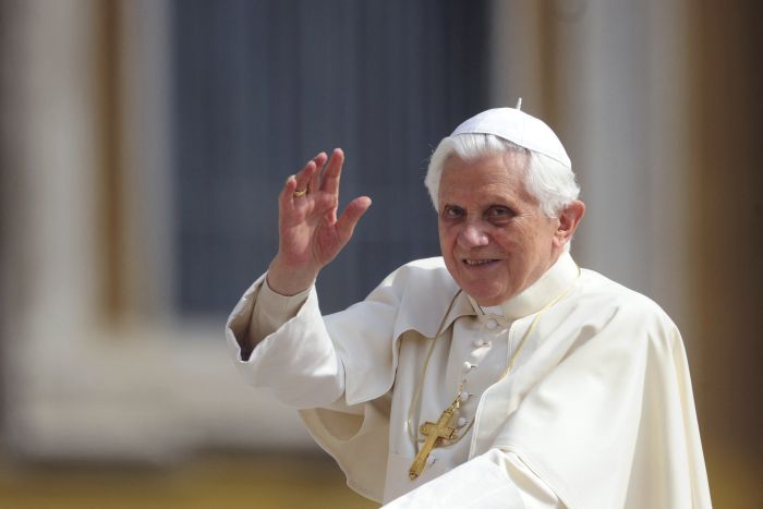 Pope Benedict XVI in St. Peter's square at the Vatican, on April 21, 2010.