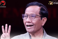 Cawapres nomor urut 3 Mahfud MD mengkritik proyek food estate Menhan Prabowo Subianto. Foto: Twitter PDIP