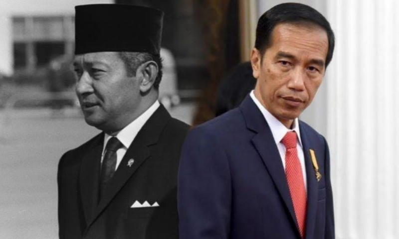 Kolase foto Presiden RI ke-2 dan Presiden Joko Widodo (Jokowi)