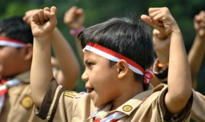 Siswa sekolah dalam kegiatan Pramuka. Foto ilustrasi