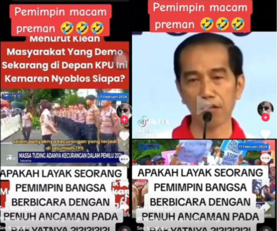 Presiden Jokowi Perintahkan Pendemo Pemilu 2024 Ditangkap, Benarkah?