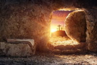 Makam kosong, sebagai simbol Kebangkitan, adalah gambaran terakhir pernyataan diri Yesus sebagai Tuhan. 