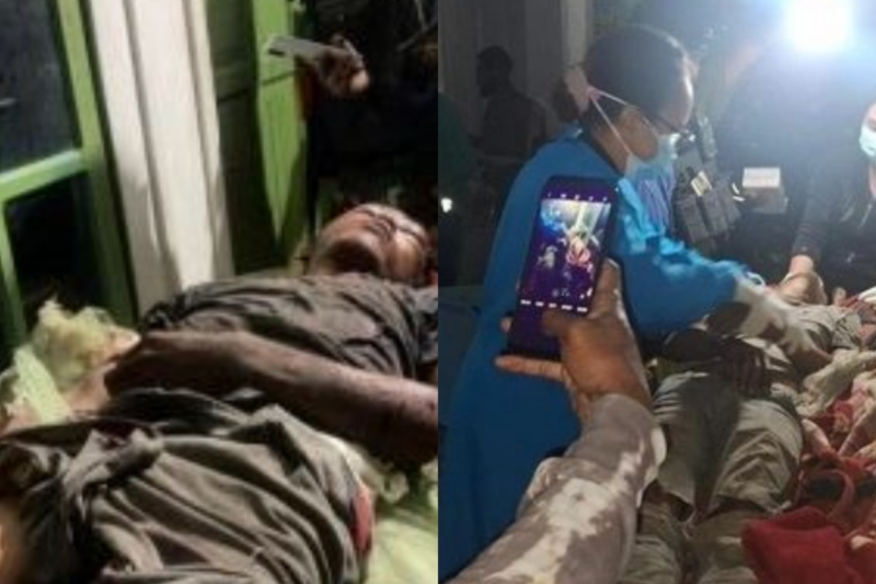 Dua pekerja Puskesmas Beoga Barat di Distrik Beoga Barat, Kabupaten Puncak, Papua Tengah mendapatkan perawatan medis usai ditembak KKB pada Jumat (23/11/2023). Sementara itu, tiga rekan mereka meninggal dunia akibat ditembak KKB. Foto: Instagram Jurnal Militer

