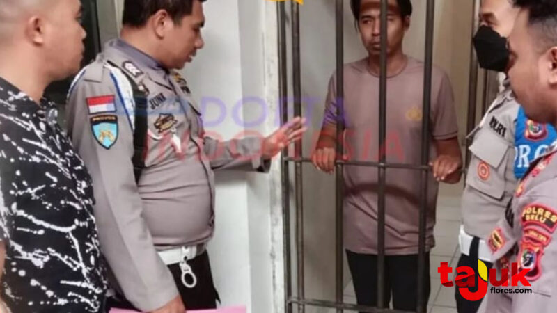 Aipda HK, oknum polisi di Atambua, NTT dijebloskan ke tahanan sementara usai kepergeok selingkuh oleh istrinya dengan wanita lain di sebuah kos-kosan. Foto: Tajukflores.com/Instagram @ntt.update