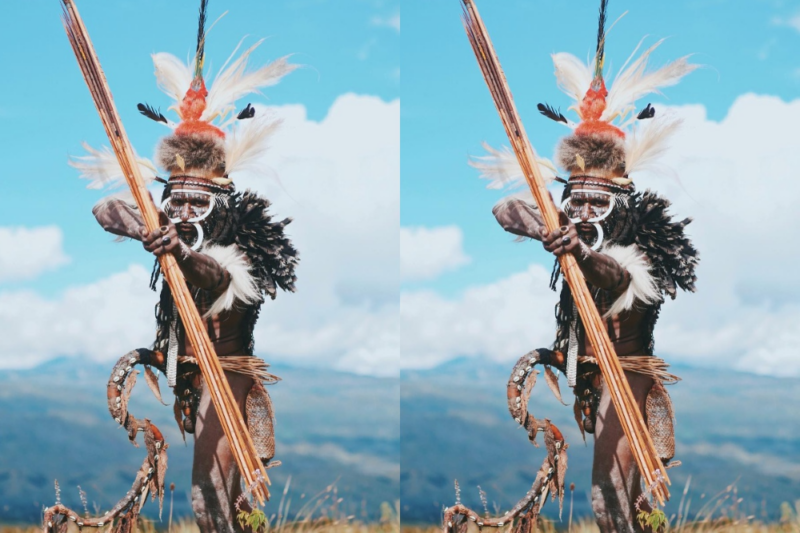 Meski sebagian dari mereka telah merasakan dampak modernisasi, banyak suku di Papua yang masih mempertahankan tradisi. Foto: Tajukflores.com/Istimewa